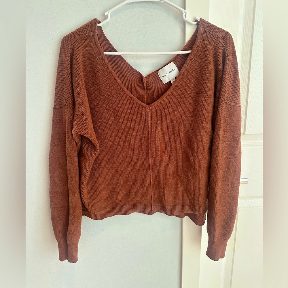 Pink Rose Womens Sweater, size M